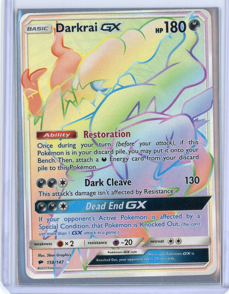 Darkrai GX 2017 Pokemon rare lucky rainbow holo 158/147