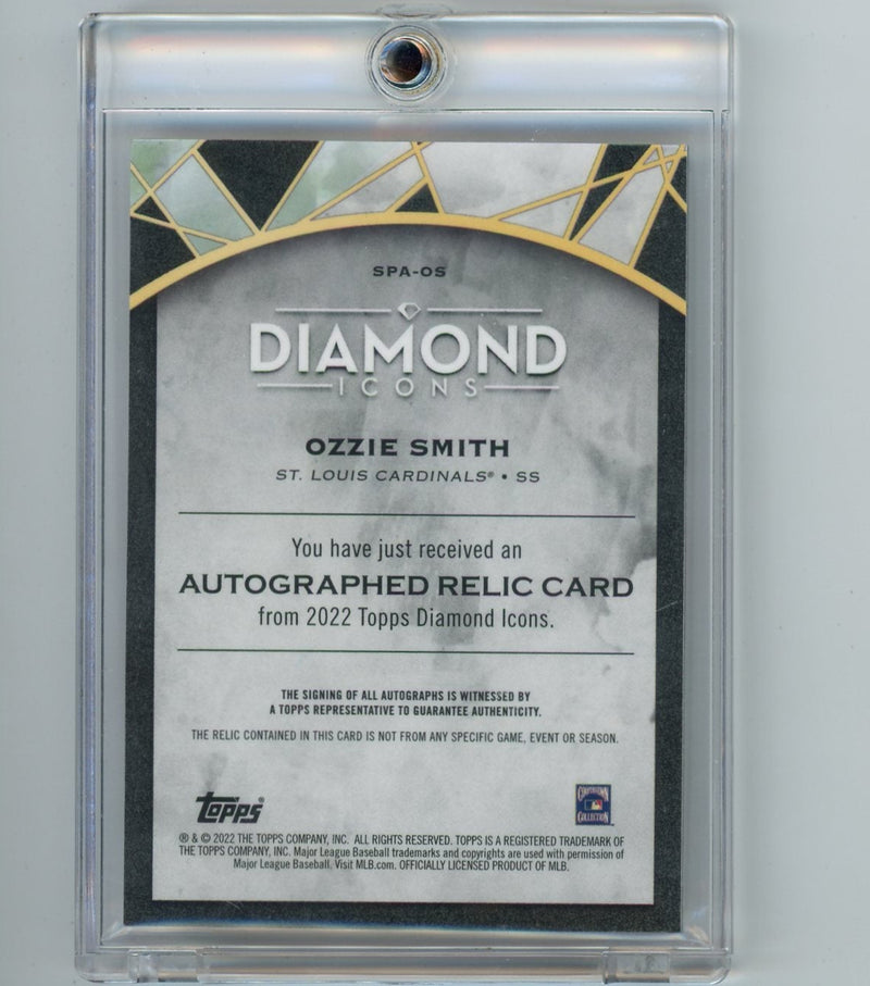 Ozzie Smith 2022 Topps Diamond Icons Patch Autograph 