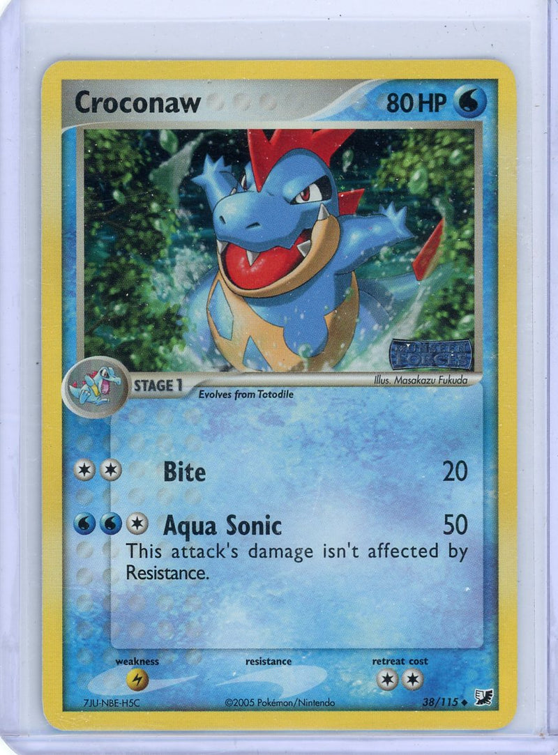 Croconaw 2005 Pokemon EX Unseen Forces Reverse holo 38/115