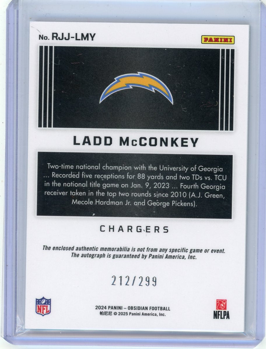 Ladd McConkey 2024 Panini Obsidian RPA #'d 212/299