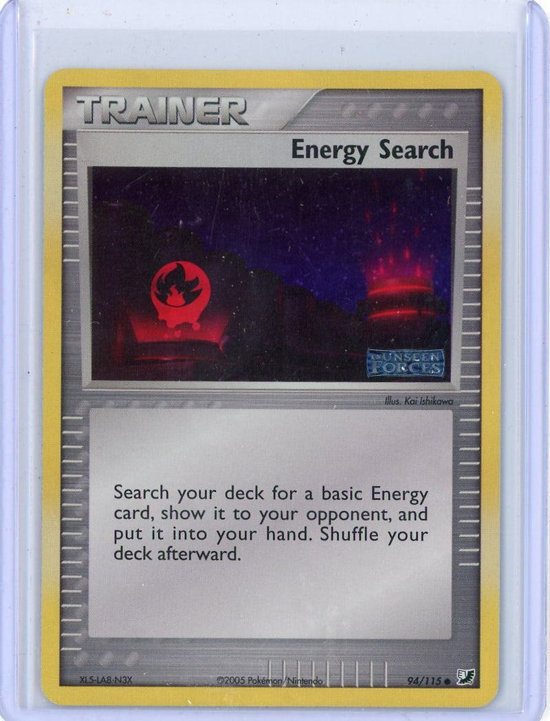 Trainer Energy Search 2005 Pokemon EX Unseen Forces Reverse holo 94/115