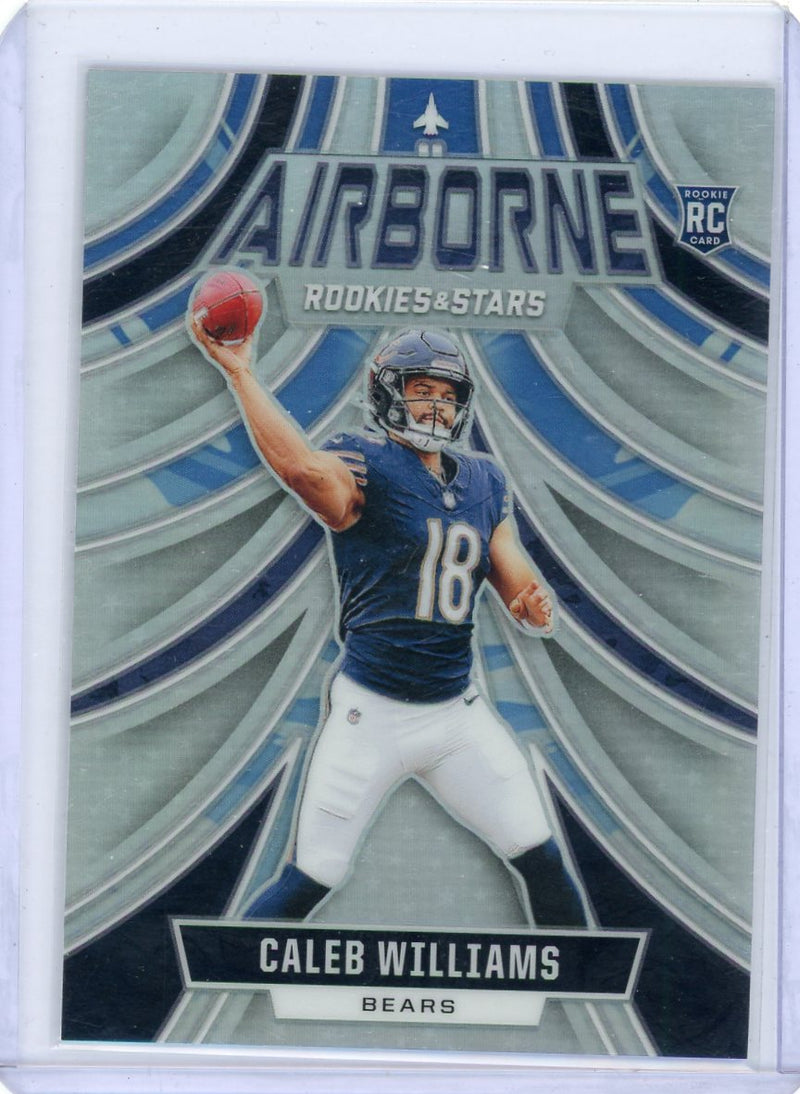 Caleb Williams 2024 Panini Rookies & Stars Airborne silver prizm rookie card