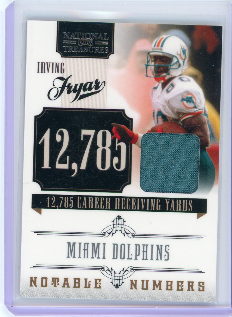 Irving Fryar 2011 Panini National Treasures Notable Numbers auth. game-used jersey relic #'d 62/99