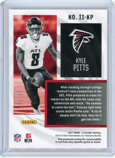 Kyle Pitts 2021 Panini Illusions Instant Impact jersey relic rookie card #'d 01/25