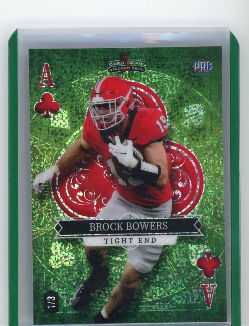 Brock Bowers 2023 Wild Card 5 Card Draw Stacked Deck Holo-Lux rookie card 