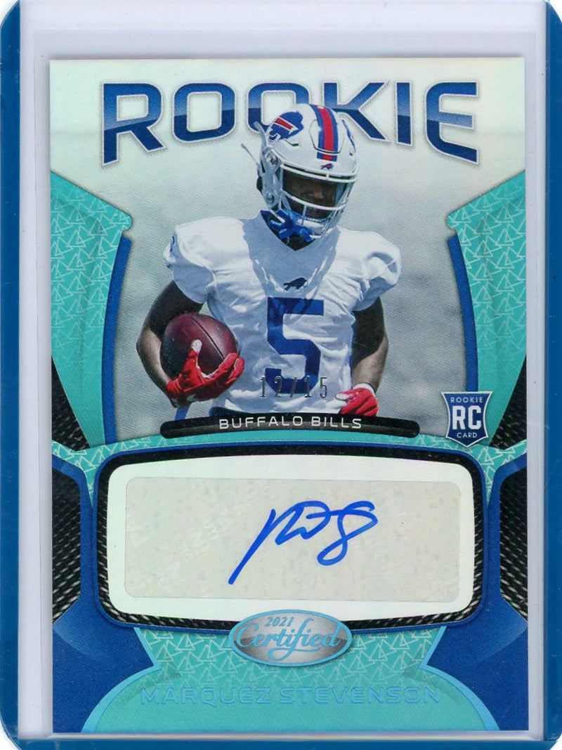 Marquez Stevenson 2021 Panini Certified autograph rookie card blue 