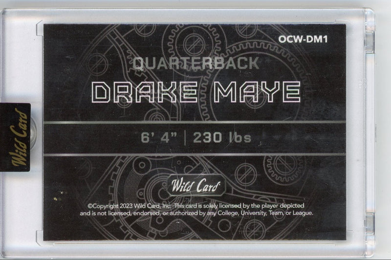 Drake Maye 2023 Wild Card QB On the Clock rookie card 