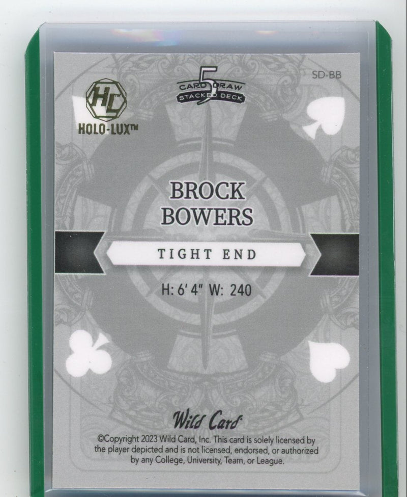 Brock Bowers 2023 Wild Card 5 Card Draw Stacked Deck Holo-Lux rookie card 