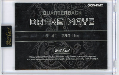 Drake Maye 2023 Wild Card QB On the Clock rookie card #'d 13/25