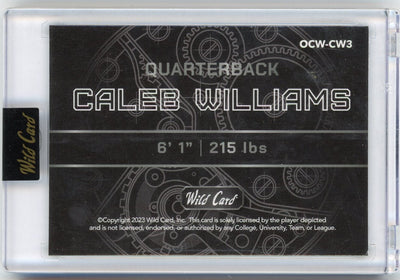 Caleb Williams 2023 Wild Card QB On the Clock rookie card #'d 10/10