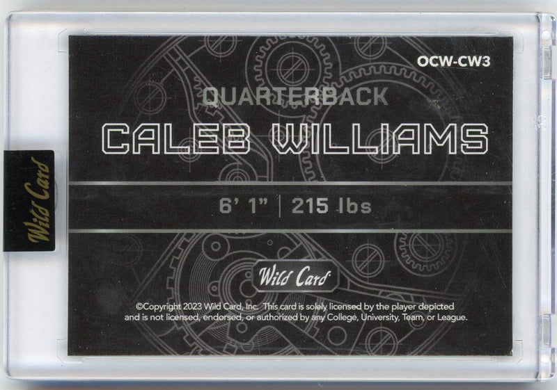 Caleb Williams 2023 Wild Card QB On the Clock rookie card 