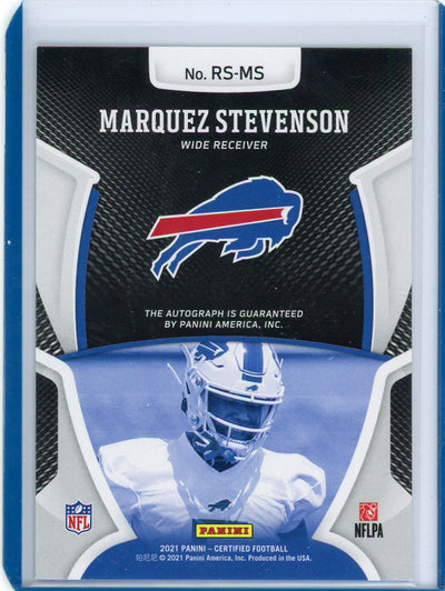 Marquez Stevenson 2021 Panini Certified autograph rookie card blue #'d 12/15