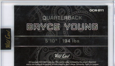 Bryce Young 2023 Wild Card QB On the Clock #1 Overall rookie card #'d 1/1