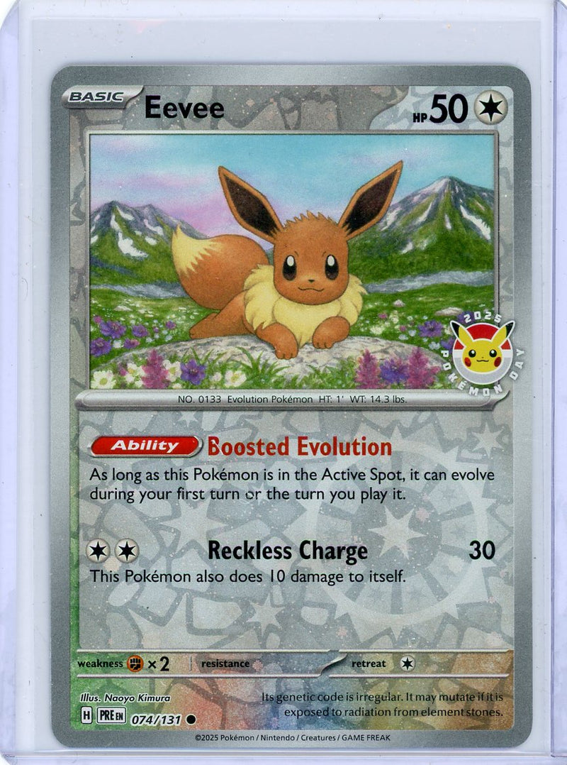 Eevee Pokémon Prismatic Evolutions 2025 Pokémon Day Stamped Promo 