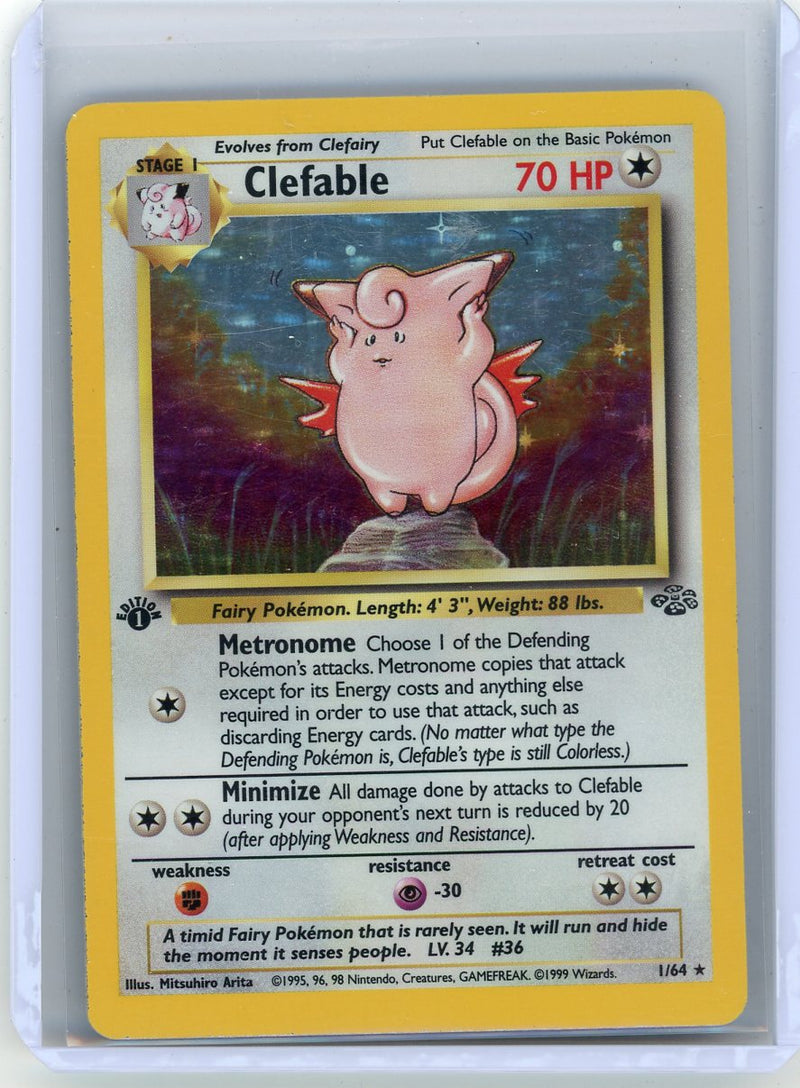 Clefable 1999 Pokemon Jungle 1st Edition rare holo 1/64