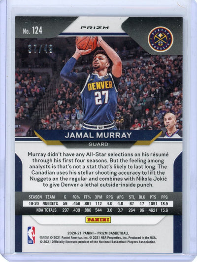 Jamal Murray 2020-21 Panini Prizm blue scope prizm #'d 37/49