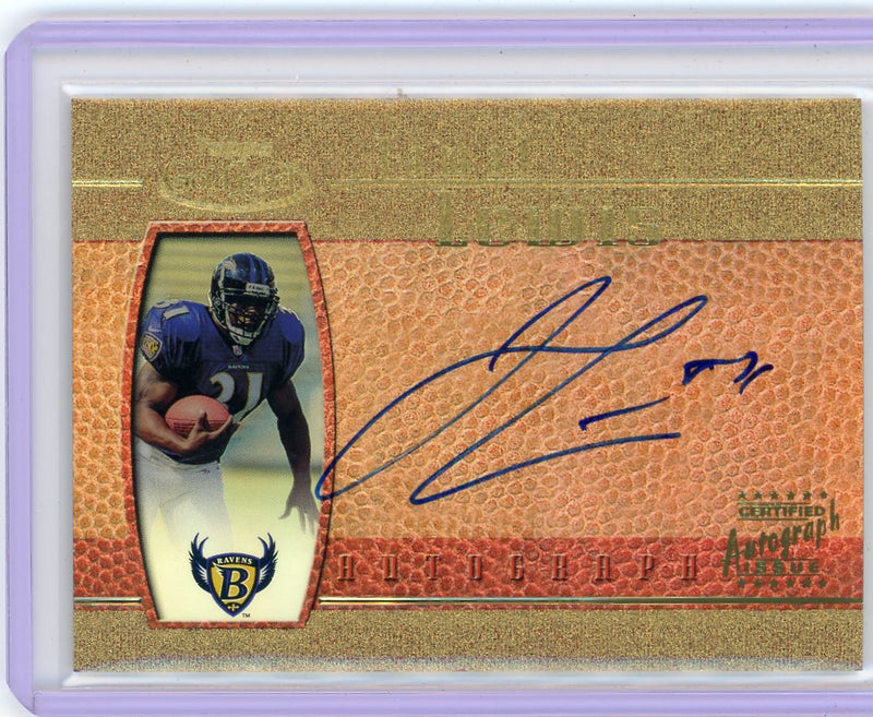 Jamal Lewis 2000 Topps Gold Label autograph rookie card