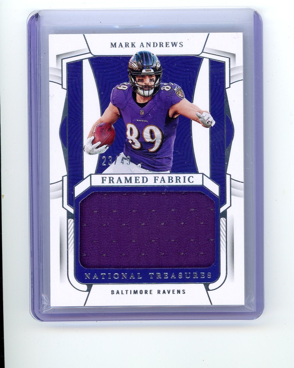 Mark Andrews 2022 Panini National Treasures Framed Fabric relic #'d 23/49