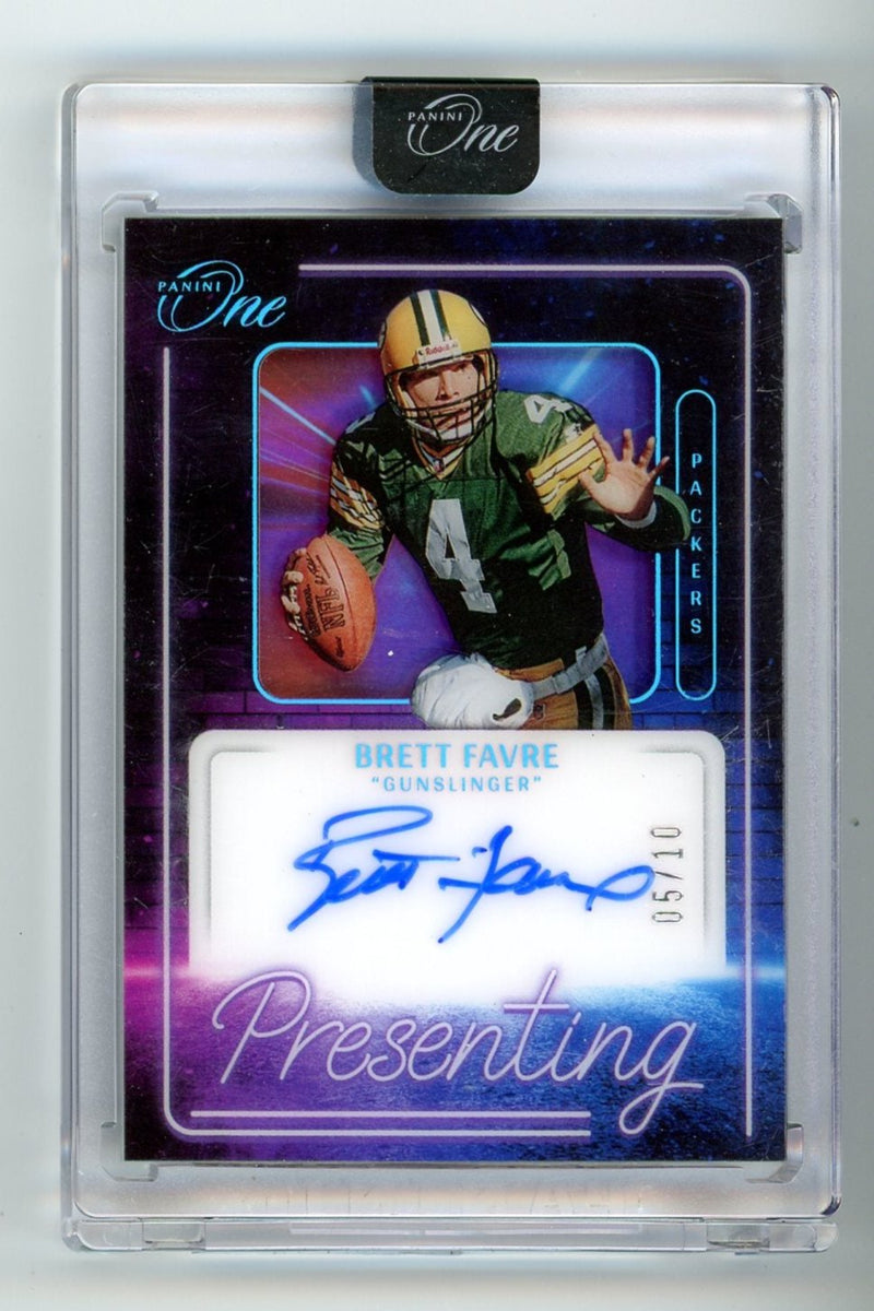 Brett Favre 2022 Panini One Presenting "Gunslinger" auto 