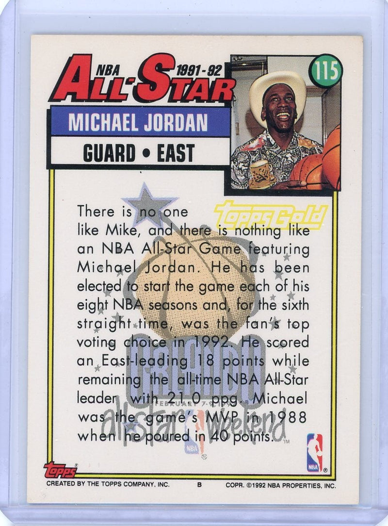 Michael Jordan 1992 Topps Gold All-Star 