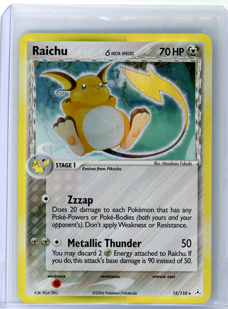 Raichu 2006 Pokemon rare full holo 15/110