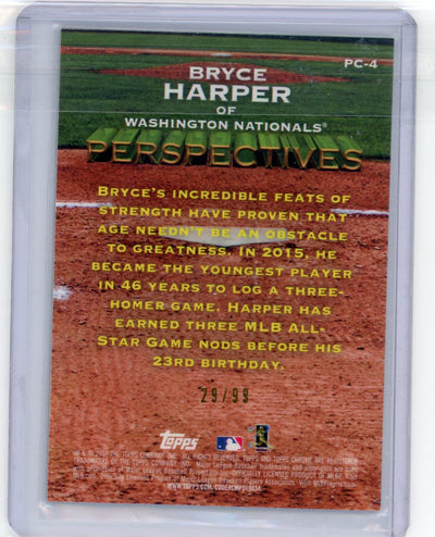 Bryce Harper 2016 Topps Perspectives Green #'d 29/99