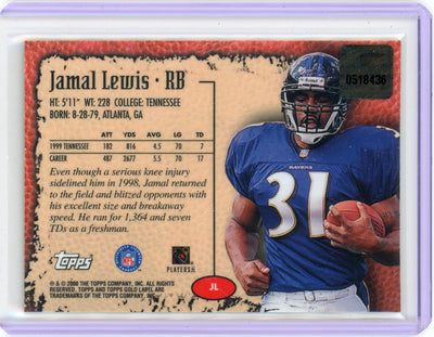 Jamal Lewis 2000 Topps Gold Label autograph rookie card