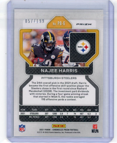 Najee Harris 2020 Panini Chronicles Prizm Black Purple #'d 057/199