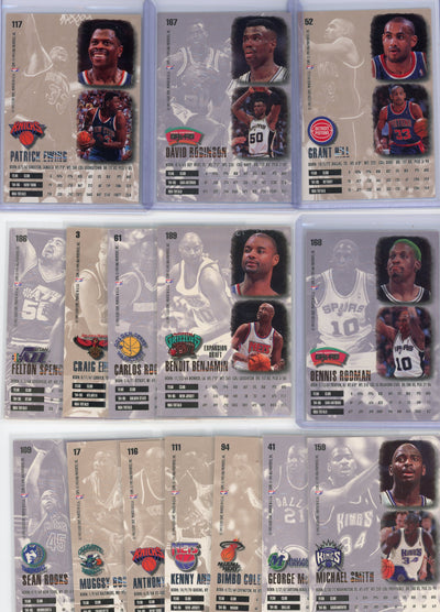 1995 Fleer Gold Medallion Embossed NBA 21-card lot (stars & commons)
