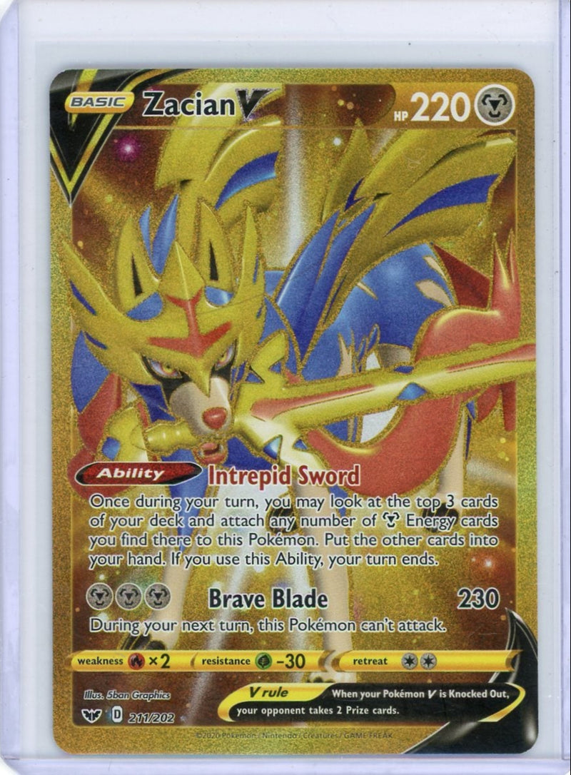 Zacian V Pokémon Sword & Shield Gold Secret Rare 