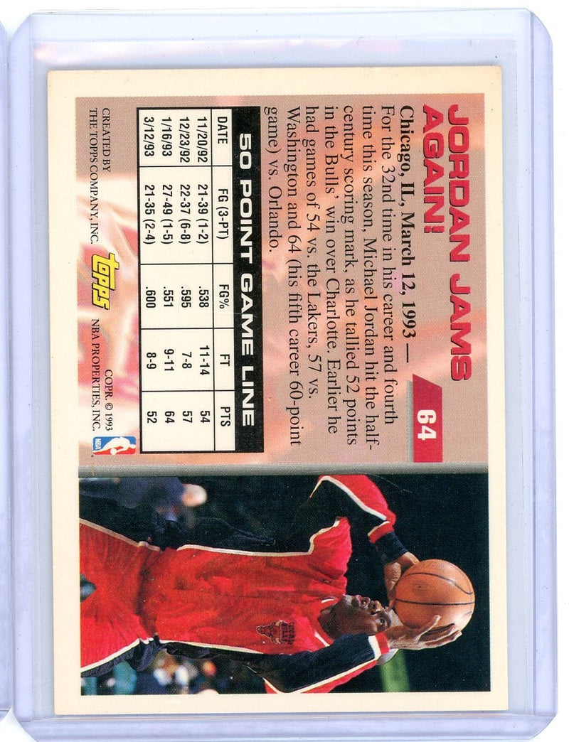 Michael Jordan 1993 Topps Gold 50 Point Club 