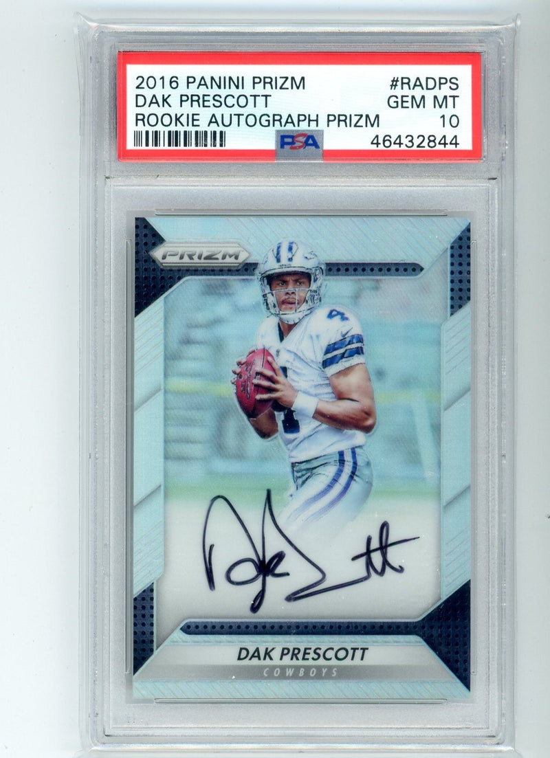 Dak Prescott 2016 Panini Prizm Rookie Autograph Prizm Silver PSA 10