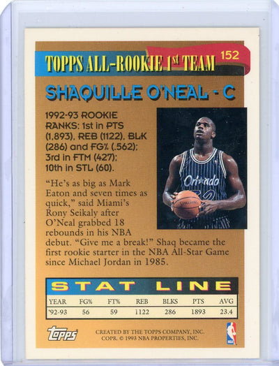 Shaquille O'Neal 1993-94 Topps 92-93 1st Team Topps All-Rookie