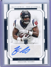 Jordan Akins 2018 Panini National Treasures autograph rookie card #'d 11/75