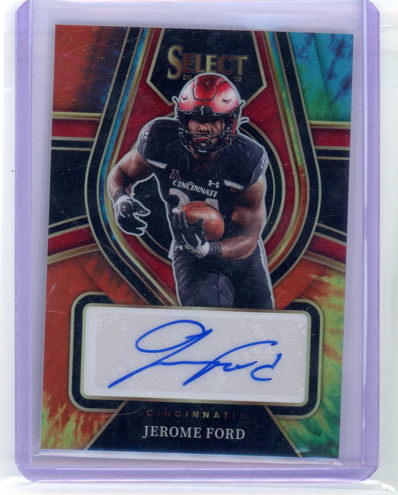 Jerome Ford 2022 Panini Select Draft Picks Rookie Signatures Tie Dye 