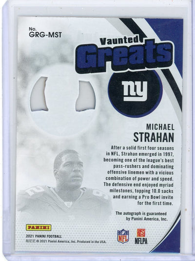 Michael Strahan 2021 Panini Clearly Donruss Vaunted Greats Autograph #'d 17/50