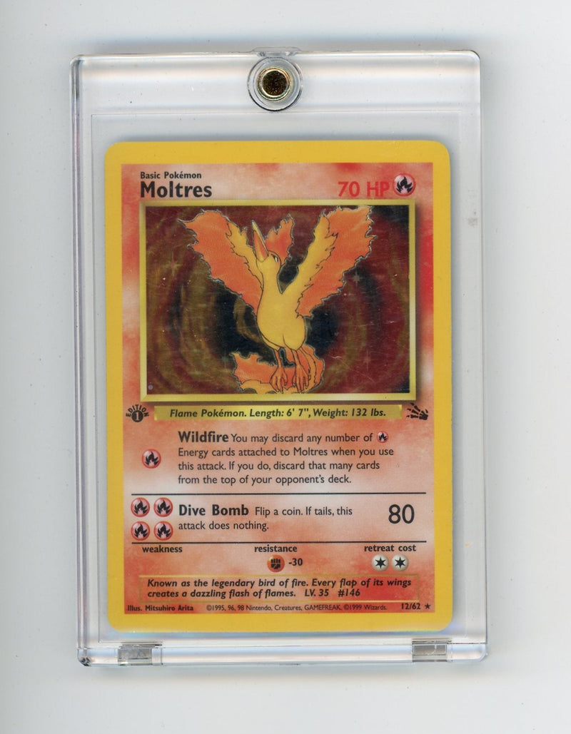 Moltres Pokémon 1st Edition Fossil Holo 12/62