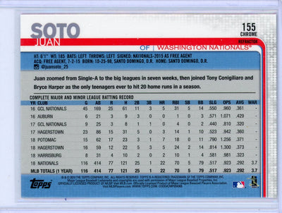 Juan Soto 2019 Topps Chrome refractor