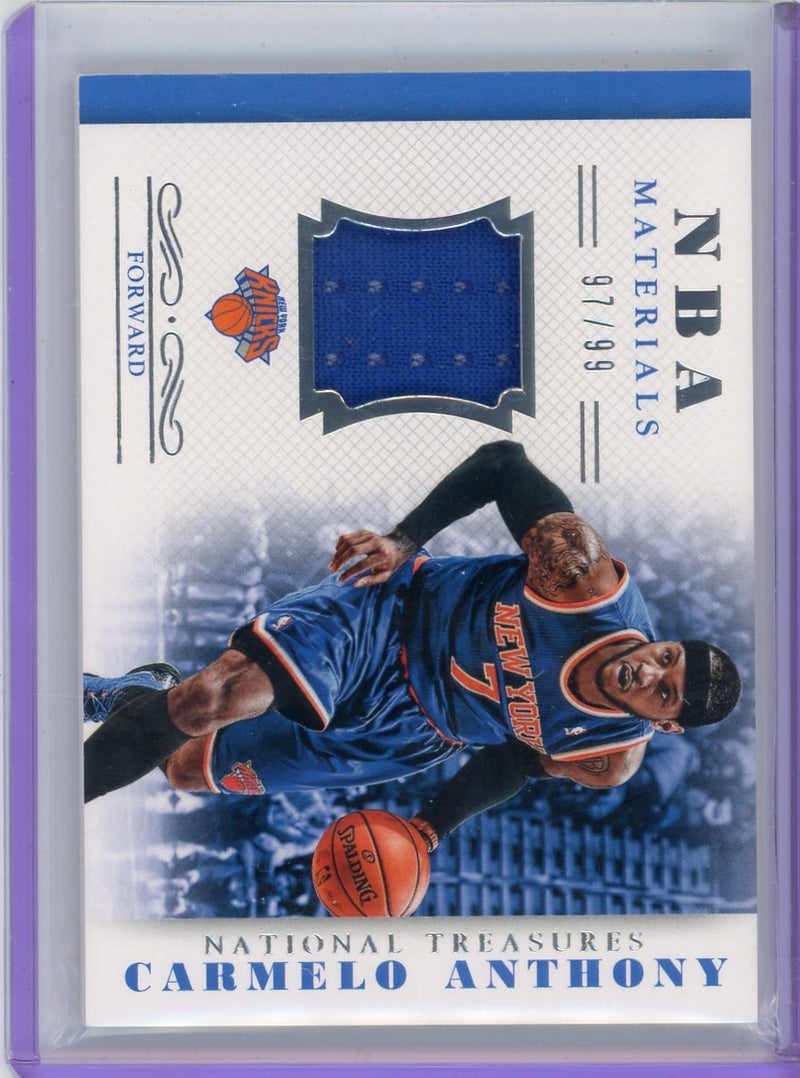 Carmelo Anthony 2014 Panini National Treasures NBA Materials Patch 