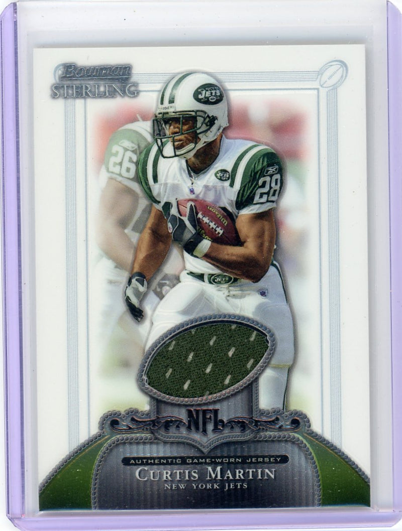 Curtis Martin 2006 Bowman Sterling auth. game-used jersey relic