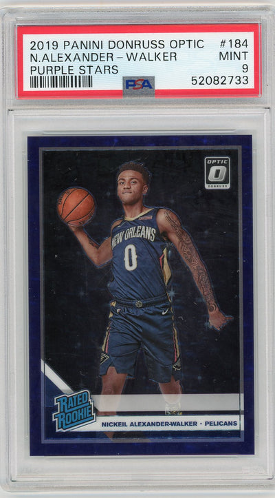 Nickeil Alexander-Walker 2019 Panini Donruss Optic Purple Stars FOTL RC #'d 16/29 PSA 9