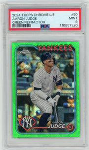 Aaron Judge 2024 Chrome L/E Green Refractor #'d 99/99 PSA 9