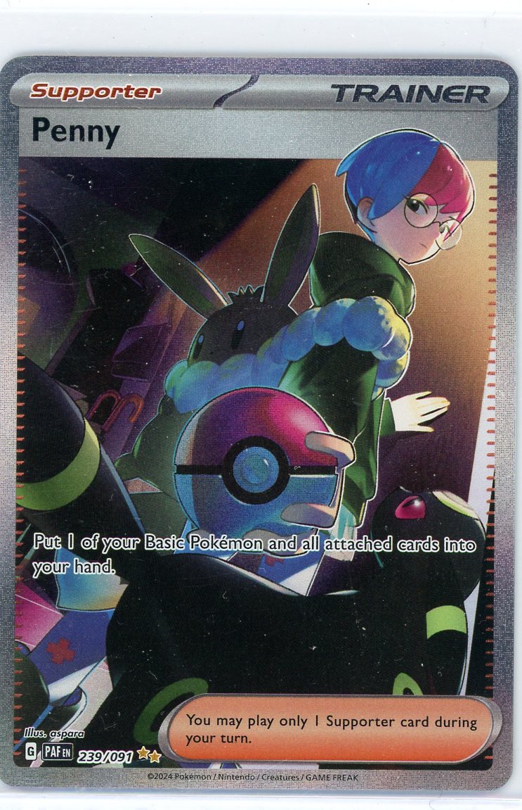 Penny Trainer 2023 Pokemon Paldean Fates rare holo 239/091