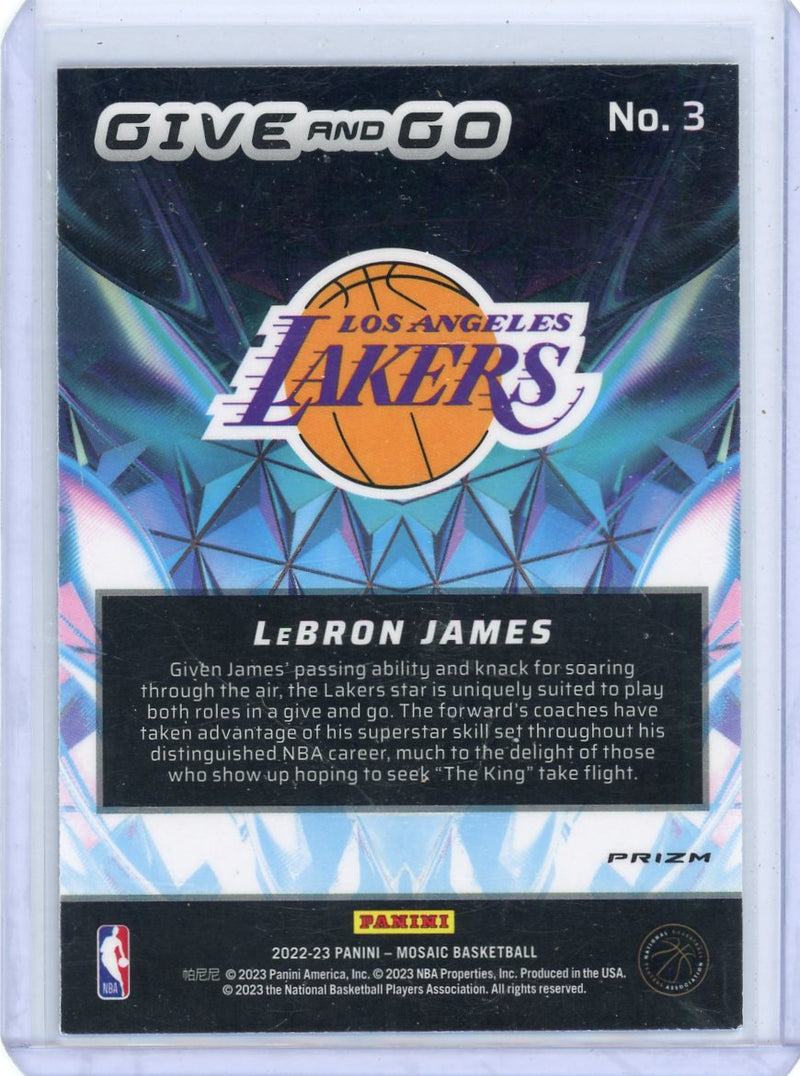 LeBron James 2022-23 Panini Mosaic Give and Go green mosaic prizm