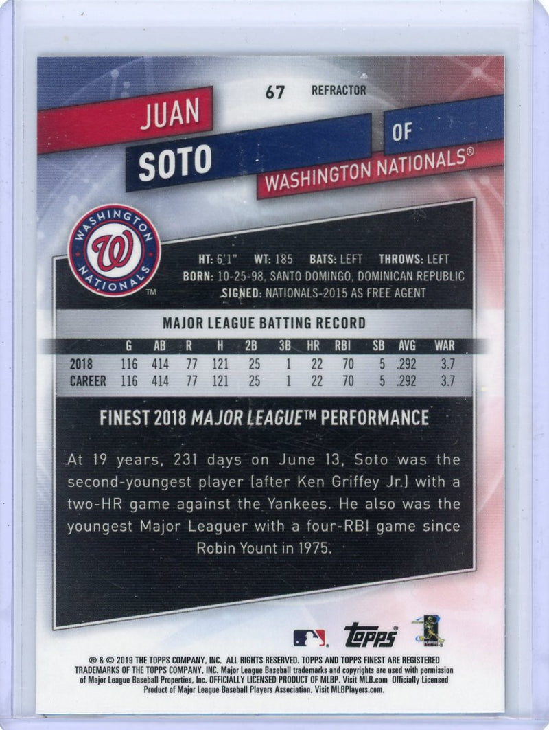 Juan Soto 2019 Topps Finest refractor