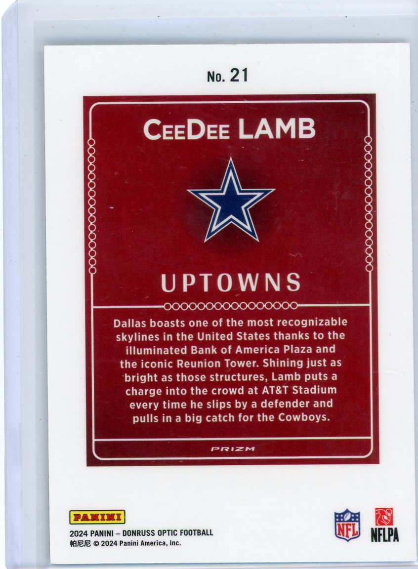 Ceedee Lamb 2024 Panini Donruss Optic Uptowns SSP