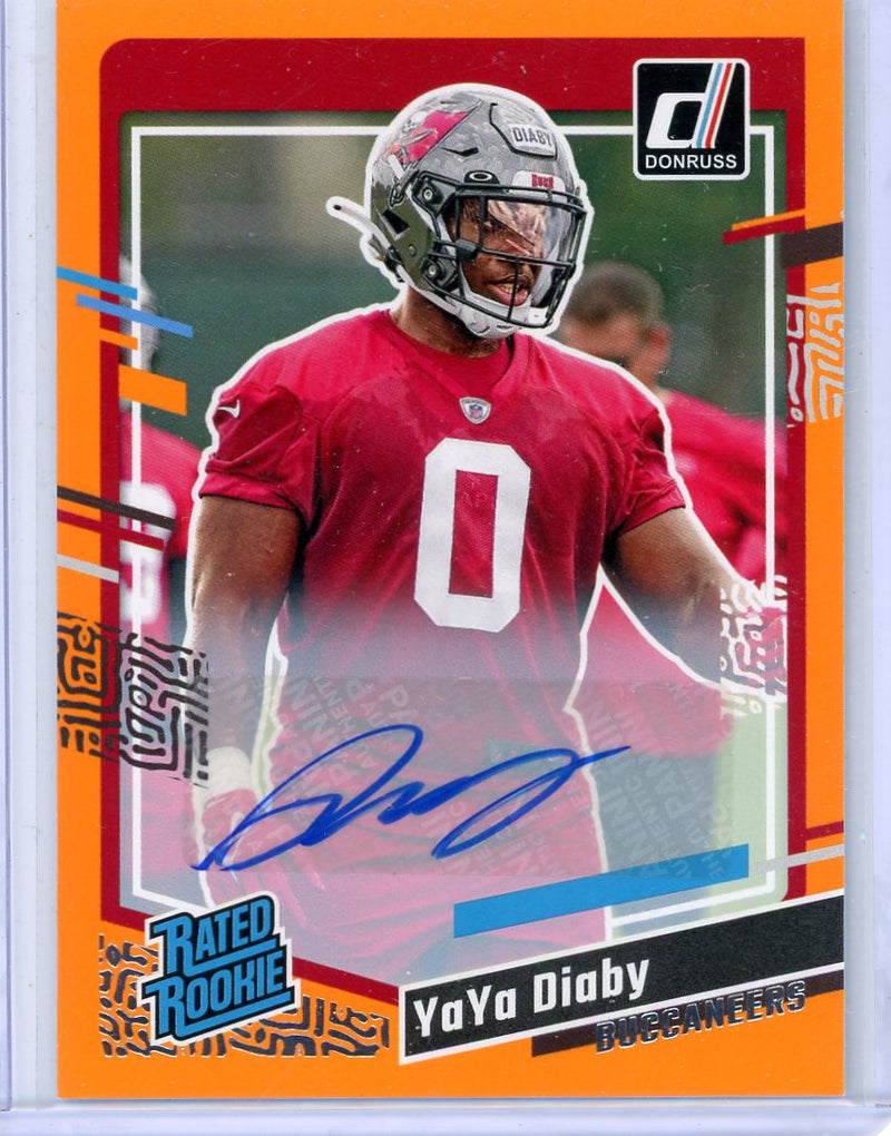 YaYa Diaby 2023 Panini Donruss autograph rookie card orange