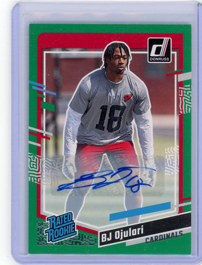 BJ Ojulari 2023 Panini Donruss autograph rookie card green