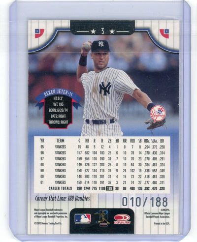 Derek Jeter 2002 Donruss Stat Line Career #'d 010/188