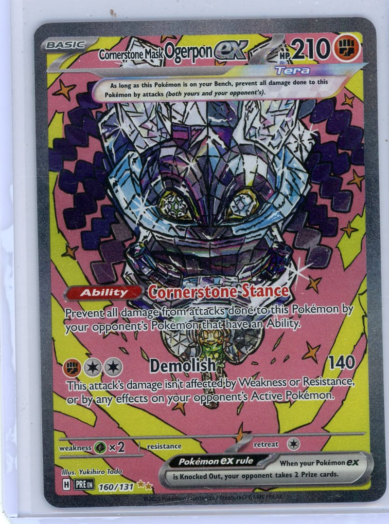 Cornerstone Mask Ogerpon ex 2025 Pokemon Prismatic Evolution Special Illustration Rare holo 